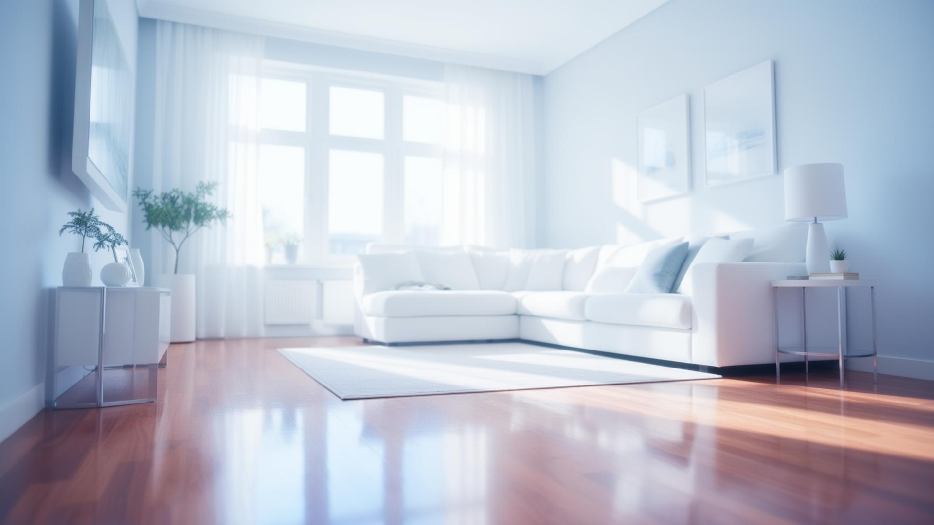 Bright, clean, sunlit living room